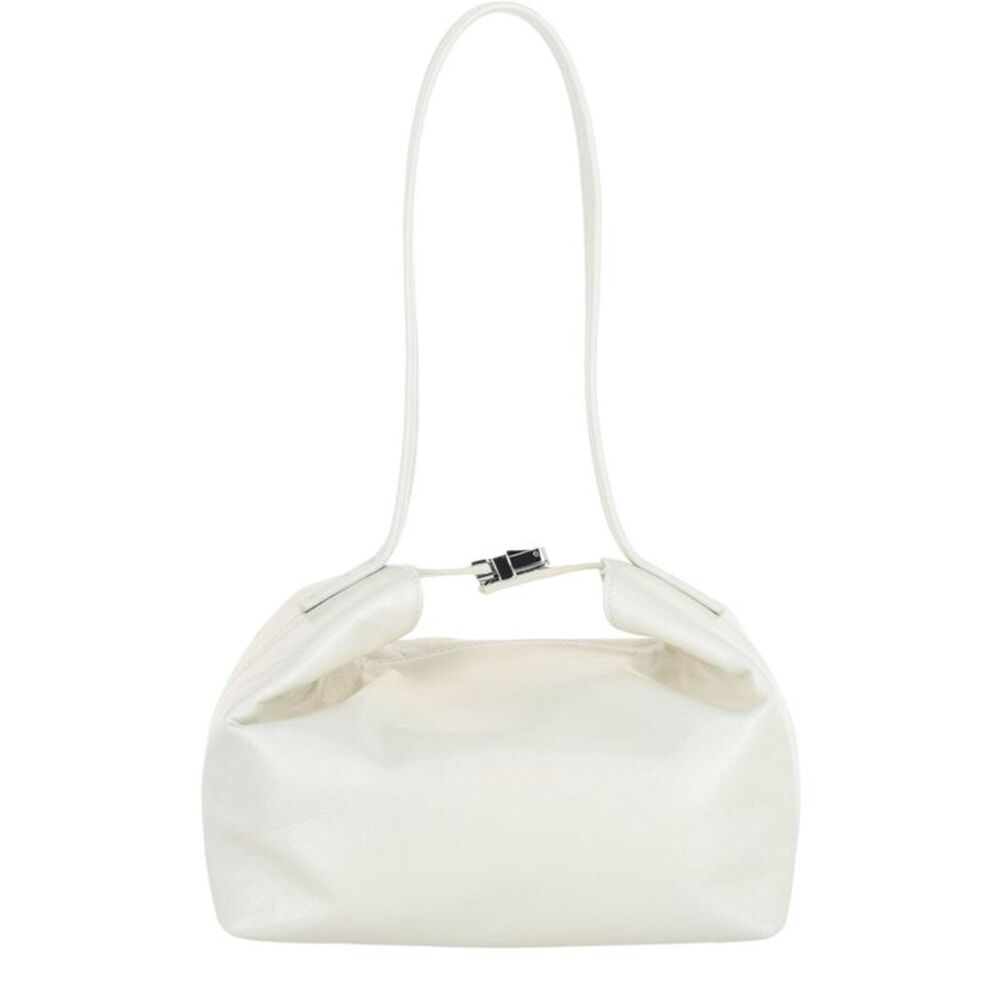 By Far Bea Creased Leather Shoulder Bag, White
